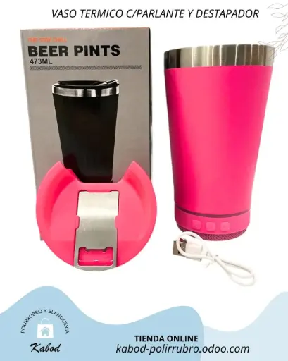 VASO TERMICO C/PARLANTE Y DESTAPADOR